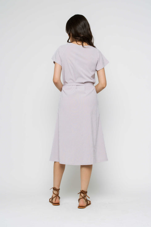 Melanie-Button Front Midi Dress